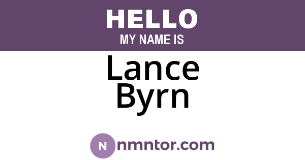 Lance Byrn