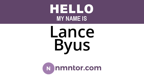 Lance Byus
