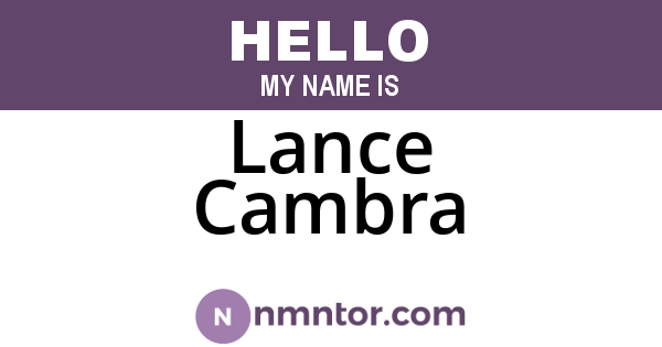 Lance Cambra