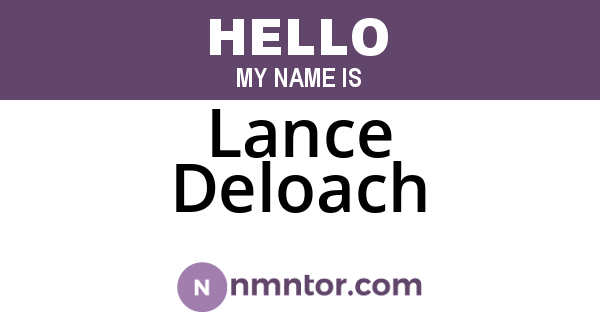 Lance Deloach