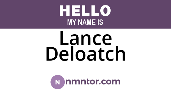 Lance Deloatch
