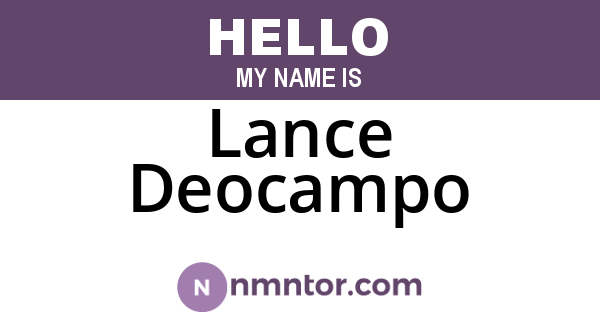 Lance Deocampo