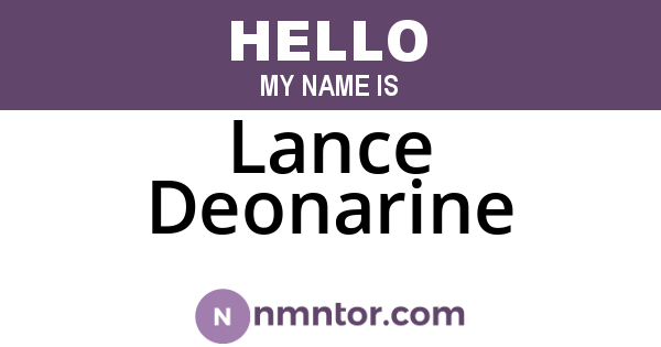 Lance Deonarine
