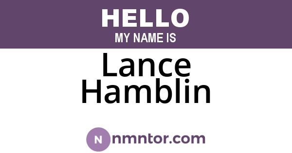 Lance Hamblin