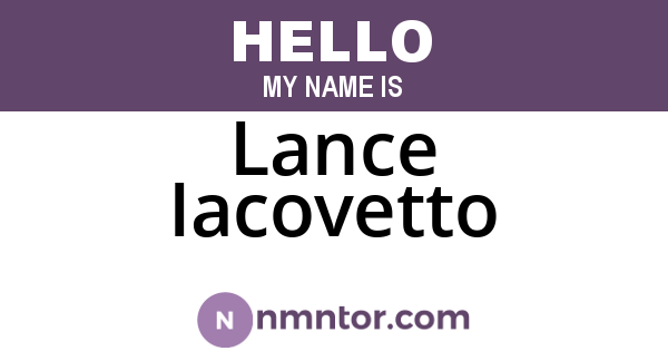 Lance Iacovetto