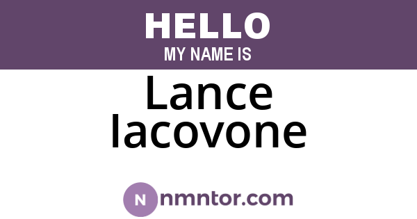 Lance Iacovone