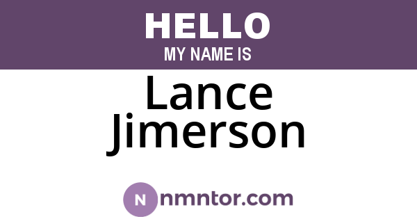 Lance Jimerson