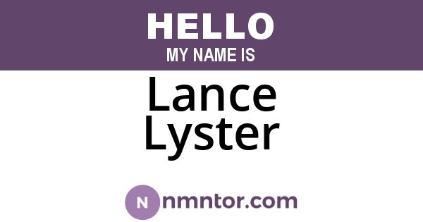 Lance Lyster