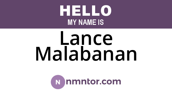 Lance Malabanan