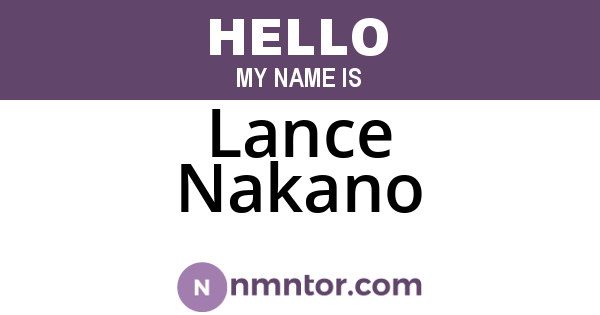 Lance Nakano