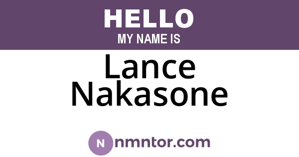 Lance Nakasone