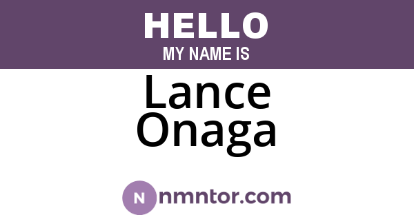 Lance Onaga