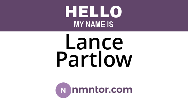 Lance Partlow