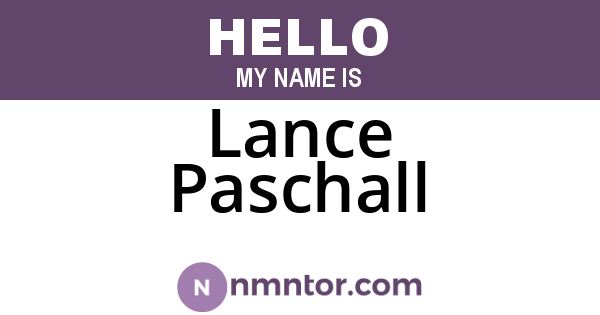 Lance Paschall