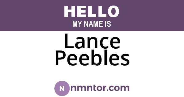 Lance Peebles