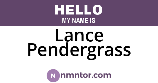 Lance Pendergrass