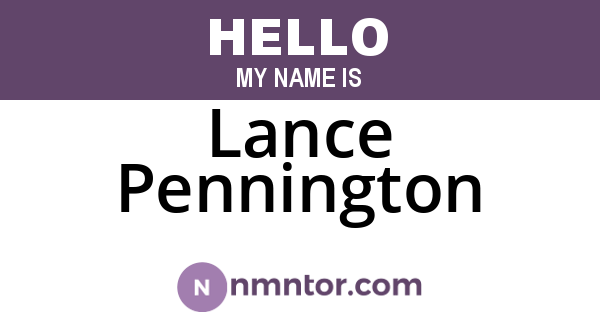 Lance Pennington