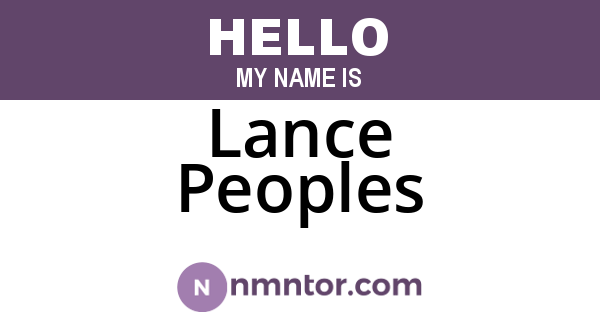 Lance Peoples