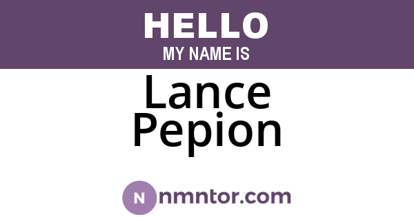 Lance Pepion