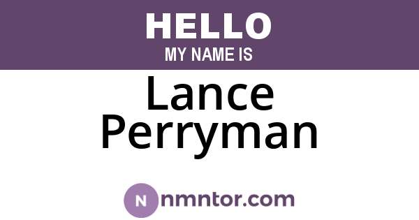 Lance Perryman