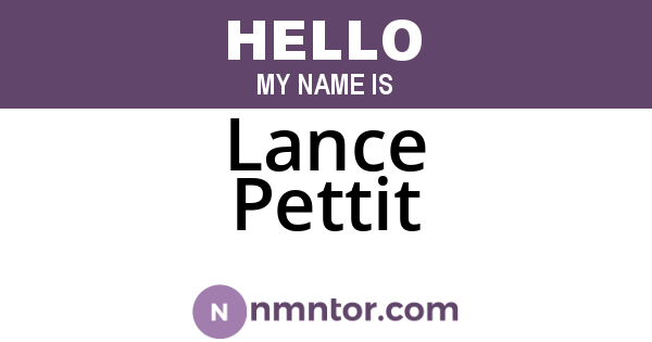 Lance Pettit