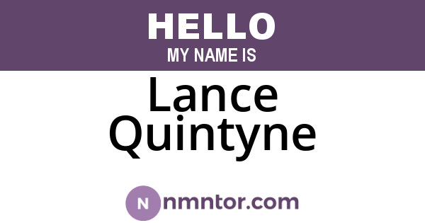Lance Quintyne