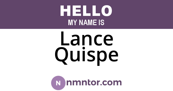 Lance Quispe