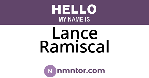 Lance Ramiscal