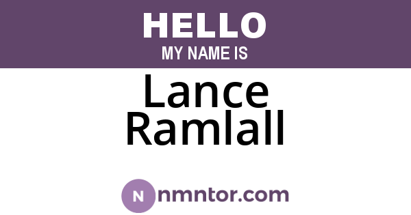 Lance Ramlall