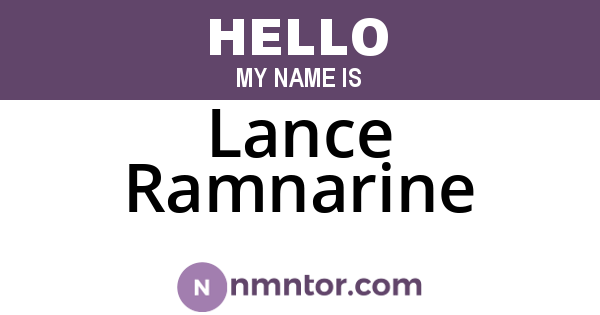 Lance Ramnarine