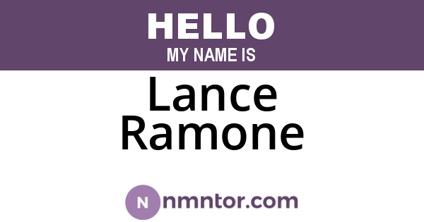 Lance Ramone