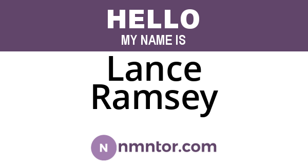 Lance Ramsey