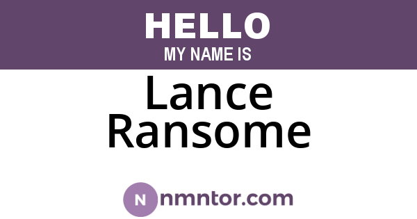 Lance Ransome