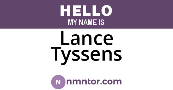 Lance Tyssens
