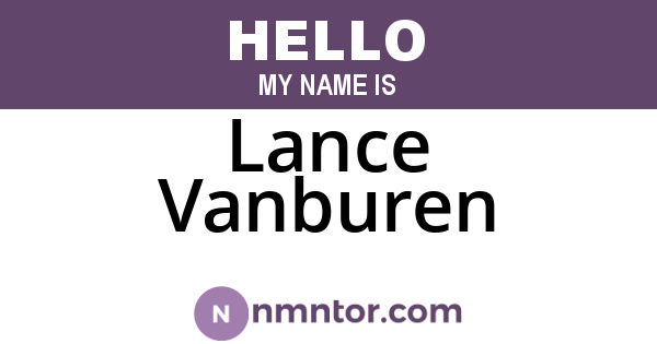 Lance Vanburen