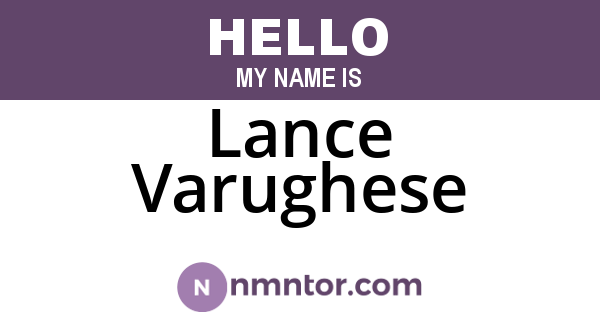 Lance Varughese