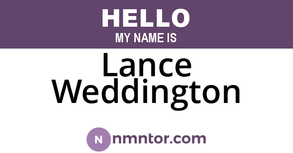 Lance Weddington