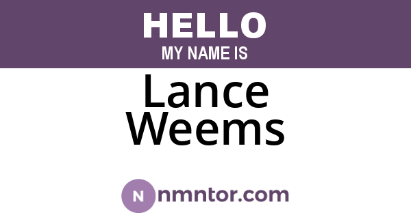 Lance Weems
