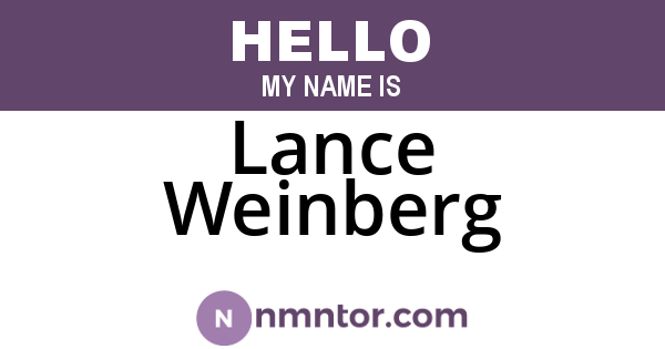 Lance Weinberg