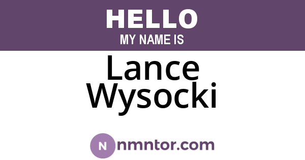 Lance Wysocki