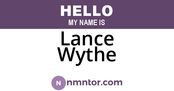 Lance Wythe