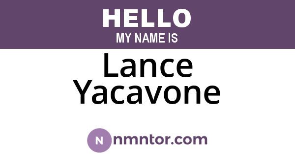 Lance Yacavone