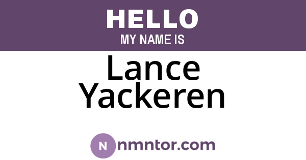 Lance Yackeren
