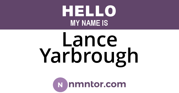 Lance Yarbrough