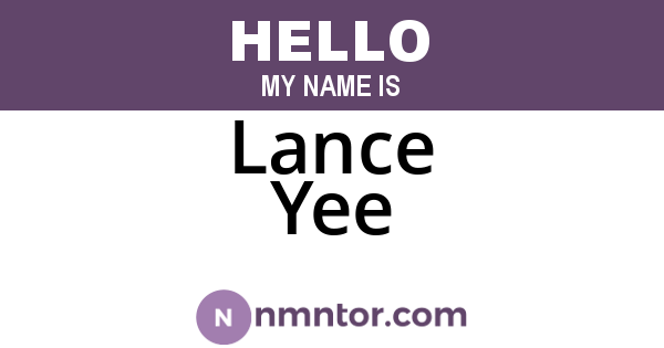 Lance Yee
