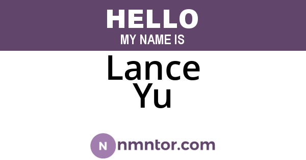 Lance Yu