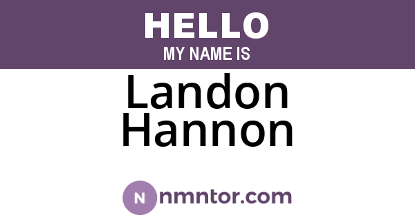 Landon Hannon