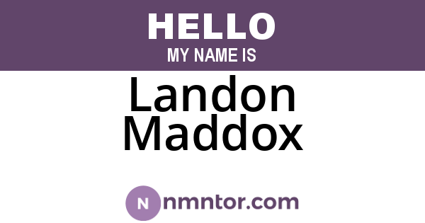 Landon Maddox