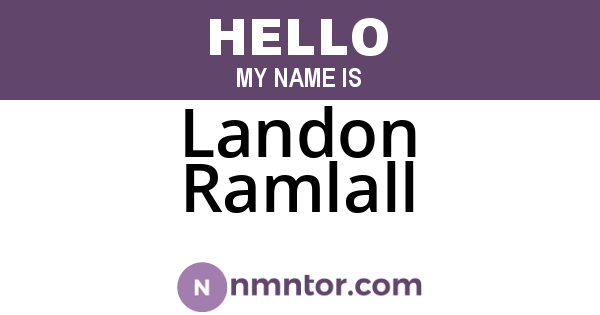 Landon Ramlall