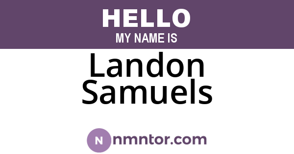 Landon Samuels